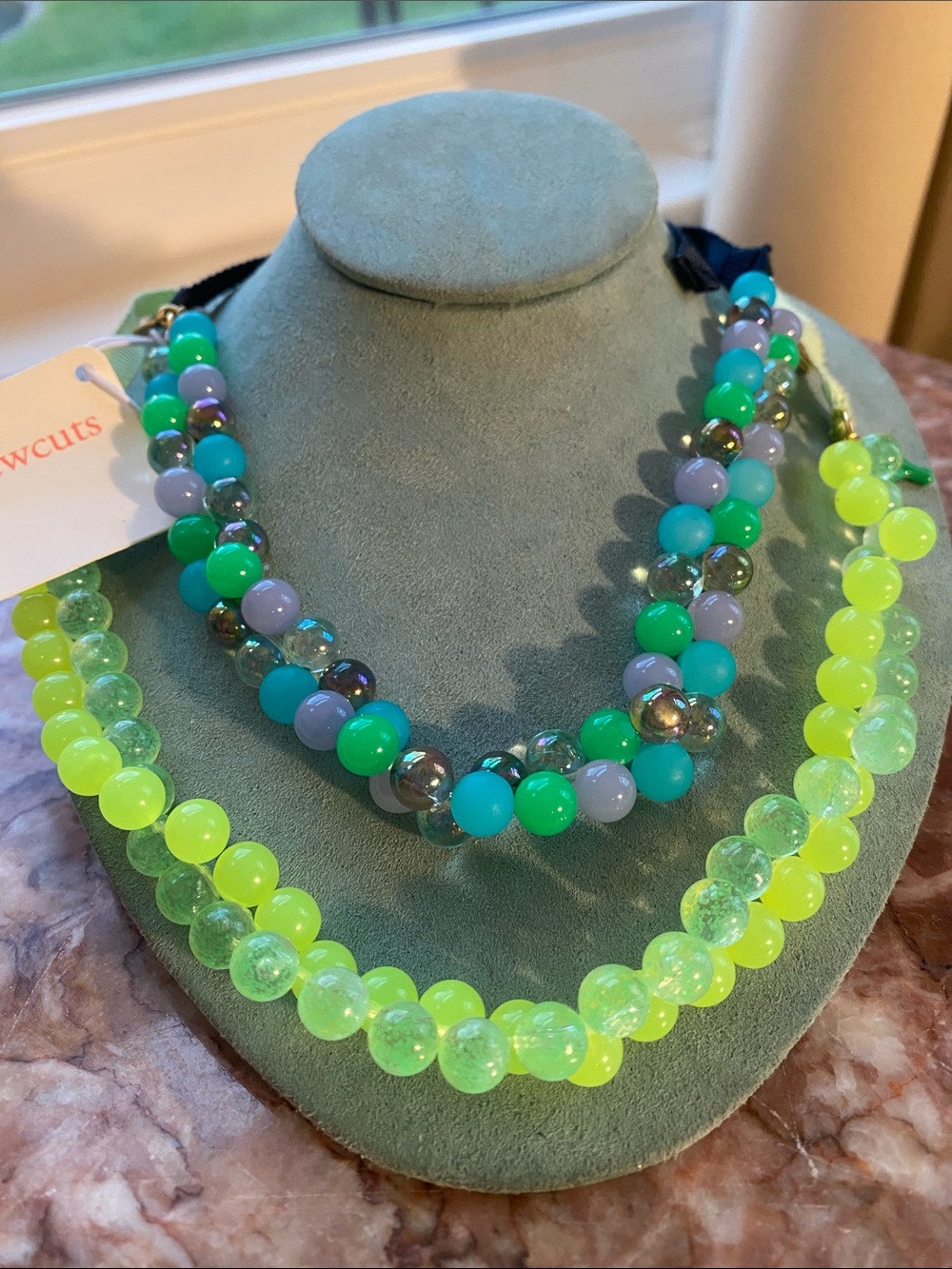 J. Crew Crewcuts Multi Strand Neon & Iridescent Beaded Statement Necklace - 2